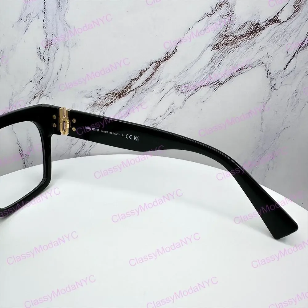 MIU MIU Womens Eyeglasses Black Square Full Rim frames 52-19mm Rx-able Womens